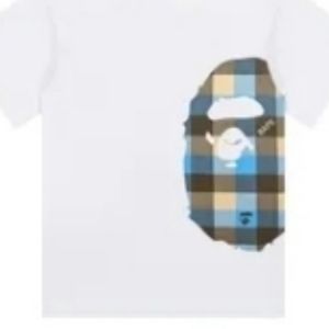 Blue Plaid Large Ape Head Tee